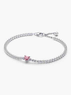 Pandora Pink Sparkling Heart Tennis Bracelet